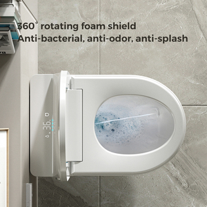 WC intelligent de luxe mural allongé avec siège chauffant, gain de place, télécommande et siphon en P - Product Image 2