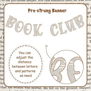 Bannière en papier vintage <span class=keywords><strong>sur</strong></span> le thème de <span class=keywords><strong>la</strong></span> lecture pour club de lecture, décorations de fête <span class=keywords><strong>sur</strong></span> le thème de <span class=keywords><strong>la</strong></span> lecture, fournitures de fête pour salle de classe - Product Image 2