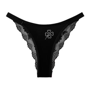 Sous-vêtements en dentelle florale pour jeunes femmes 2025, bikinis sexy transparents, culottes transparentes, teinture unie, méthode de tissage tricotée, taille - Product Image 6