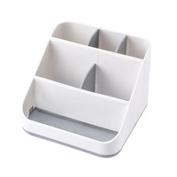 Boîte de rangement de bureau moderne de luxe en plastique à six compartiments de grande capacité, poubelle multifonctionnelle écologique pour salle de bain