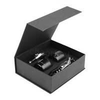 Coffret cadeau magnétique chaud et élégant, 2 bouchons de bouteille et aérateur verseur inclus, 4 pièces personnalisées, outils pour le vin, ensemble d'ouvre-bouteille