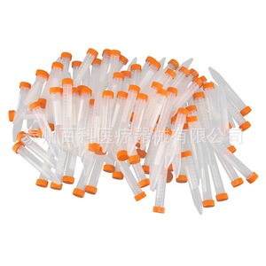 Tubos de centrífuga de plástico de 15 ml con tapa de rosca, fondo redondo y puntiagudo para uso en laboratorio. - Product Image 1