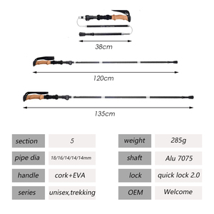 Bastón nórdico personalizado <span class=keywords><strong>de</strong></span> fibra <span class=keywords><strong>de</strong></span> carbono 3k para senderismo, bastón para caminar al aire libre - Product Image 3