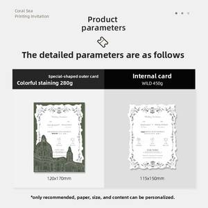بطاقة دعوة فاخرة عالية الجودة مطبوعة بالورق المطلي بالذهب مع شعار مخصص، هدية إبداعية للزفاف والشكر معبأة - Product Image 4
