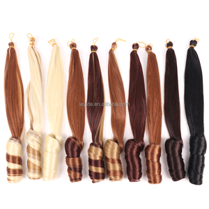 Precio barato, cabello liso Rubio de 22 pulgadas <span class=keywords><strong>con</strong></span> extremos de rizos, cabello trenzado suave, cabello trenzado <span class=keywords><strong>ondulado</strong></span> húmedo, rizos franceses para trenzas - Product Image 3