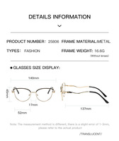 Lunettes photochromiques œil-de-chat en métal pour femmes 2026 – Monture optique photogris anti-lumière bleue – Style classique et haute qualité