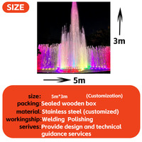 Fuente Musical de Acero Inoxidable para Jardín Exterior, Fabricada en Fábrica, con Luces de Colores DMX