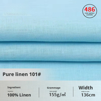 Tissu 100% Lin Biologique Teint Écologique Durable Tissé Poids Moyen Lavé Style Vintage pour Confection de Robes et Chemises Femme