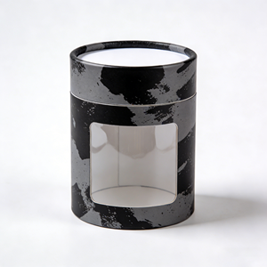 Boîte Cadeau Ronde Noire Recyclable de Luxe 50ml pour Emballage de Parfum, Cosmétiques, Huiles Essentielles, Emballage Cylindrique en Carton - Product Image 3