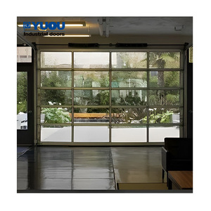 Portes <span class=keywords><strong>de</strong></span> <span class=keywords><strong>garage</strong></span> sectionnelles transparentes en aluminium et verre, sur mesure, à <span class=keywords><strong>prix</strong></span> bas, fabriquées en Chine - Product Image 1