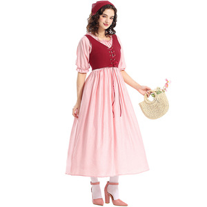 Women Vintage Pink <strong>Victorian</strong> Renaissance Party Dress RKHC-007