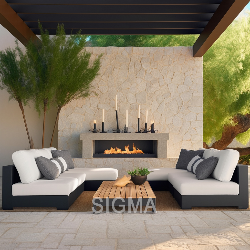 Minimalist lounge set couch balcony aluminium outdoor furniture garden patio furniture set