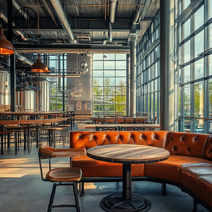 Nửa Vòng Tròn Vòng Gỗ Nhà Hàng Bảng Và Gian Hàng Sofa Đồ Nội Thất Thiết Lập Gian Hàng Chỗ Ngồi Cho Quán Cà Phê Quán Cà Phê - Product Image 6