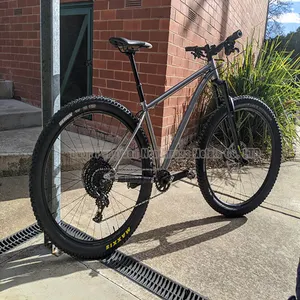 Klasik moda titanyum alaşımlı dağ bisikleti bisiklet parçaları çerçeve 29*2.6 lastik tekerlek dişli BSA 17 "boyutu
