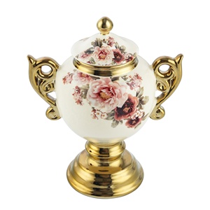 Vintage floreale 15oz in porcellana barattolo di biscotti con coperchio per zucchero e crema di zucchero cucina pentole Decorative - Product Image 1