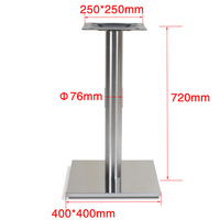 Luxe Heavy Duty Meubles Jambes Restaurant Bureau Métal Moderne Accents Salle À Manger Café Argent Table Chrome Bases En Acier Inoxydable