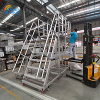 Plateforme mobile de haute qualité pour entrepôt de conteneurs, assemblage en aluminium et garde-corps en acier amovible pour entrepôts
