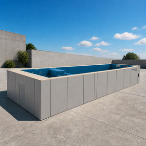 <span class=keywords><strong>Piscine</strong></span> modulaire de 40 pieds avec système d'assainissement intégré, <span class=keywords><strong>pompe</strong></span> à vitesse variable, coin spa et zone de baignade peu profonde pour configurations de site personnalisées - Product Image 1
