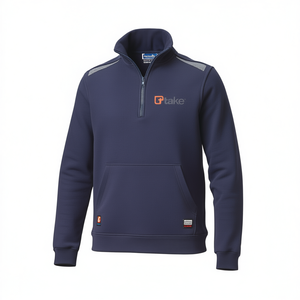 เสื้อสเวตเชิ้ต Ttake รุ่นปกติ สีดำ ไซส์ XS แบบซิปครึ่งตัว มีกระเป๋าหน้า - Product Image 2