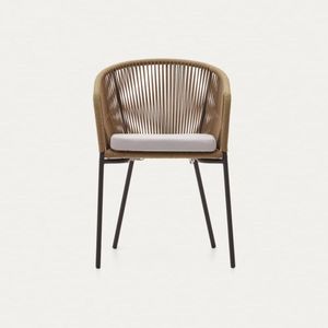 Elegant Beige Rope <b>Chair</b> Handcrafted Rope Seat with Galvanized Iron Frame Strong Durable Seating Furniture for Home <b>Dining</b> Room - Product Image 2