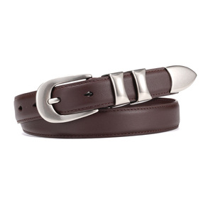 Cinturón de Cuero de Primera Calidad con Hebilla de Pin, Diseño de Alta Gama Personalizable, Simple, Moderno, Popular, Retro, Versátil, para el Día a Día, Gran Venta - Product Image 1