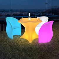 Table de bar LED lumineuse d'extérieur de haute qualité, carrée, à pied haut, pour soirées cocktails et discothèques