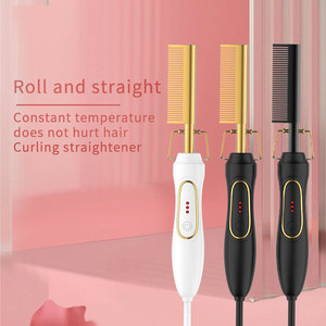 Lisseur à cheveux électrique, brosse à lisser, chauffage, pressoir, outil de voyage, peigne à vapeur chauffante, simple - Product Image 4