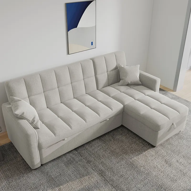 Canapé de style américain Cum Bed Corner Sectional Sofa Convertible Pull Out Sofa Bed Couch