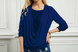 <span class=keywords><strong>Blusa</strong></span> da donna a maniche lunghe <span class=keywords><strong>con</strong></span> <span class=keywords><strong>paillettes</strong></span> transfrontaliere <span class=keywords><strong>con</strong></span> ampio risvolto e ampio Design a pieghe - Product Image 5