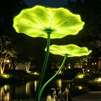 Nouvelle lampe LED étanche IP65 en forme de feuille de lotus pour la décoration de Noël et du Nouvel An