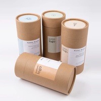 Boîte cylindrique ronde de luxe personnalisée biodégradable pour café et thé en vrac, emballage en tube de papier kraft de qualité alimentaire avec fenêtre