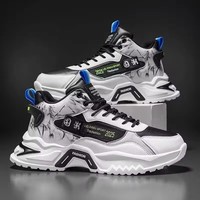 Chaussures montantes respirantes de style décontracté pour homme, chaussures de sport polyvalentes, chaussures décontractées surélevées