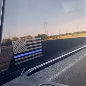 Calcomanías de vinilo de corte troquelado para ventana de coche, calcomanía personalizada de línea azul fina con bandera americana de EE. UU.