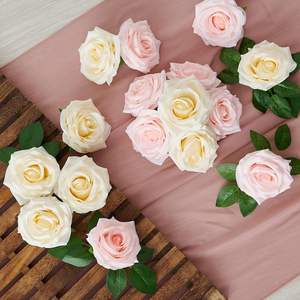 Décoration de mariage, arrangement floral artificiel, tête de fleur en soie rose pour la décoration de la maison et des fêtes, panneau floral - Product Image 2