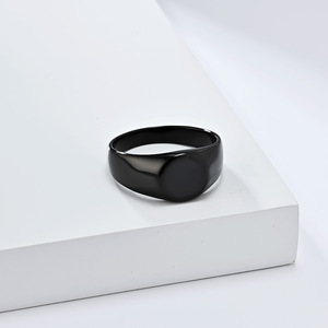 yunnique minimalist style, cool and elegant round stamp-shaped <b>titanium</b> steel <b>ring</b>, a touch of luxury and sophistic - Product Image 4