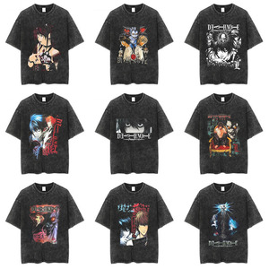 T-shirt Hip Hop High Street Lavate a Maniche Corte con Stampa Rock <span class=keywords><strong>Band</strong></span> Anime Giapponese Magliette Grafiche Abbigliamento Neutro per Uomo - Product Image 2
