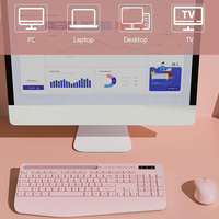Ergonomic Wireless Keyboard and Mouse Combo Full-Sized Wrist Rest Phone Holder Sleep Mode 2.4G Silent Keyboard