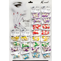 Mode 24 sacs acrylique moyen long Stiletto ongles conseils pointus pointus faux ongles