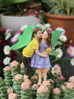 Personnalisé garçon et fille baiser fée privé baiser intérieur Statue pour fée jardin accessoires fée ensemble jardin ornement pour la décoration