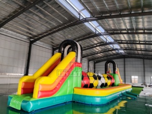 Pista <span class=keywords><strong>de</strong></span> Obstáculos Inflable Comercial con Bolas Gigantes, Juego Interactivo <span class=keywords><strong>de</strong></span> Desafío Wipeout para Alquiler en Eventos y Fiestas - Product Image 4