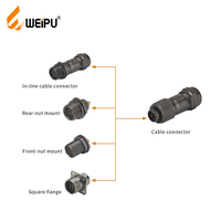 Connecteur Weipu ST 2-9pins circulaire femelle prise IP67 métal étanche à souder pour les applications électriques et aérospatiales