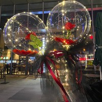Fête des mères sortie d'usine bricolage Transparent LED lumineux Bobo ballons tournesol Rose Bouquet Globos décoration fête fournitures
