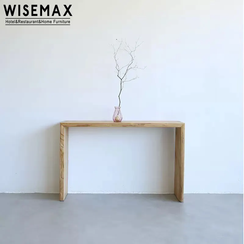 WISEMAX MÖBEL Rustikaler Konsolen tisch aus massivem Eschenholz Moderne Wohnzimmer möbel Dekorativer schwarzer Wand-Beistell tisch für Flur