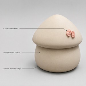 Urna Conmemorativa Ecológica Hecha a Mano de Cerámica con Forma de Casa de Hongos, Hermética, para Guardar Cenizas y Pelo de Mascotas, para Funerales de Perros y Gatos - Product Image 3