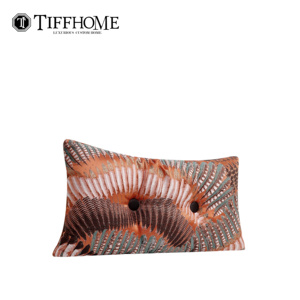 Funda de Almohada Decorativa TiffHome con Diseño Naranja, Cojín para Sofá con Botón Della, Apto para Dormitorio, Villa y Playa - Product Image 6