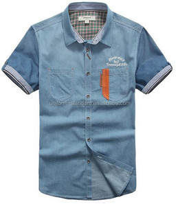 2014 vendita calda ingrosso di alta qualità <span class=keywords><strong>jeans</strong></span> manica corta <span class=keywords><strong>jeans</strong></span> <span class=keywords><strong>polo</strong></span> - Product Image 6