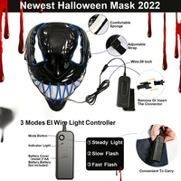 2023 Halloween LED masque en ligne Offre Spéciale masque lumineux lumière froide Halloween peur noir sanglant horreur fête masque usine