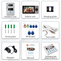 Usine 7 pouces écran tactile Smart vidéo porte téléphone Support RFID carte déverrouillage contrôle d'accès réglage multilingue