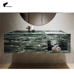 Tostone Aanpasbare Luxe Gepolijste Natuurlijke Verde Alpi Marmeren Platen Voor Badkamer Muur Opgehangen Wastafel Of Ijdelheid Top Wastafel - Product Image 2
