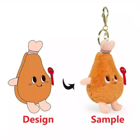 Porte-clés en peluche personnalisé en forme de nourriture adorable hamburger jouet en peluche idée cadeau parfaite porte-clés en peluche mignon